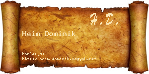 Heim Dominik névjegykártya